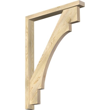 Ekena Millwork Merced Block Rough Sawn Bracket w/ Offset Brace, Douglas Fir, 4"W x 32"D x 44"H BKT0402X32X44MRC05RDF